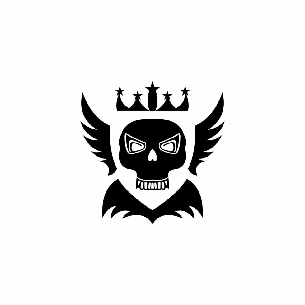 tête de mort noire logo vecteur fichier eps gratuit