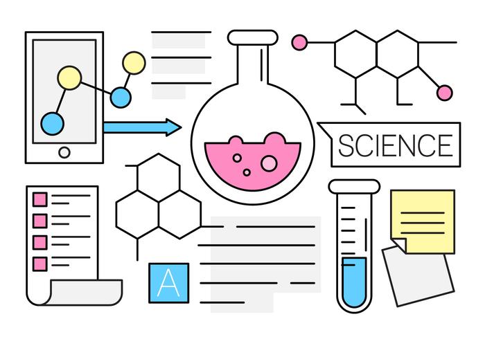 Icônes de science linéaire gratuite vecteur