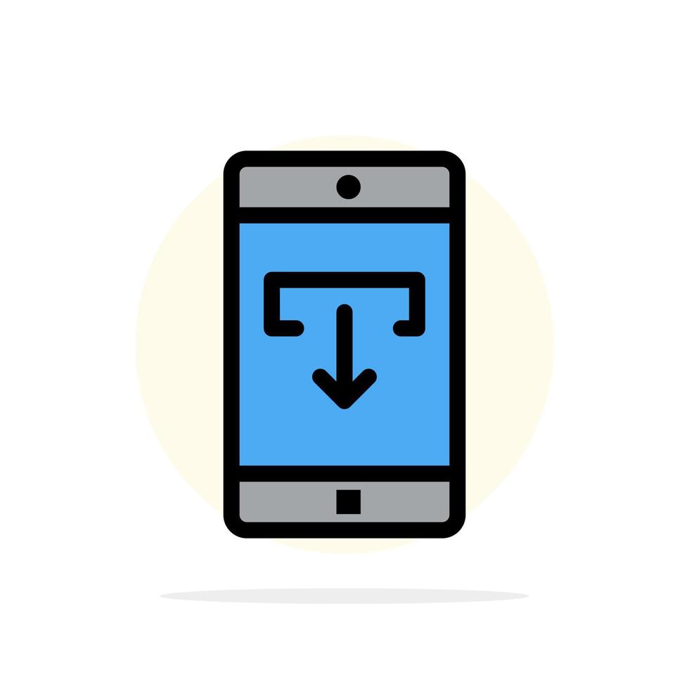 téléchargement de données d'application mobile application mobile abstrait cercle fond plat icône de couleur vecteur