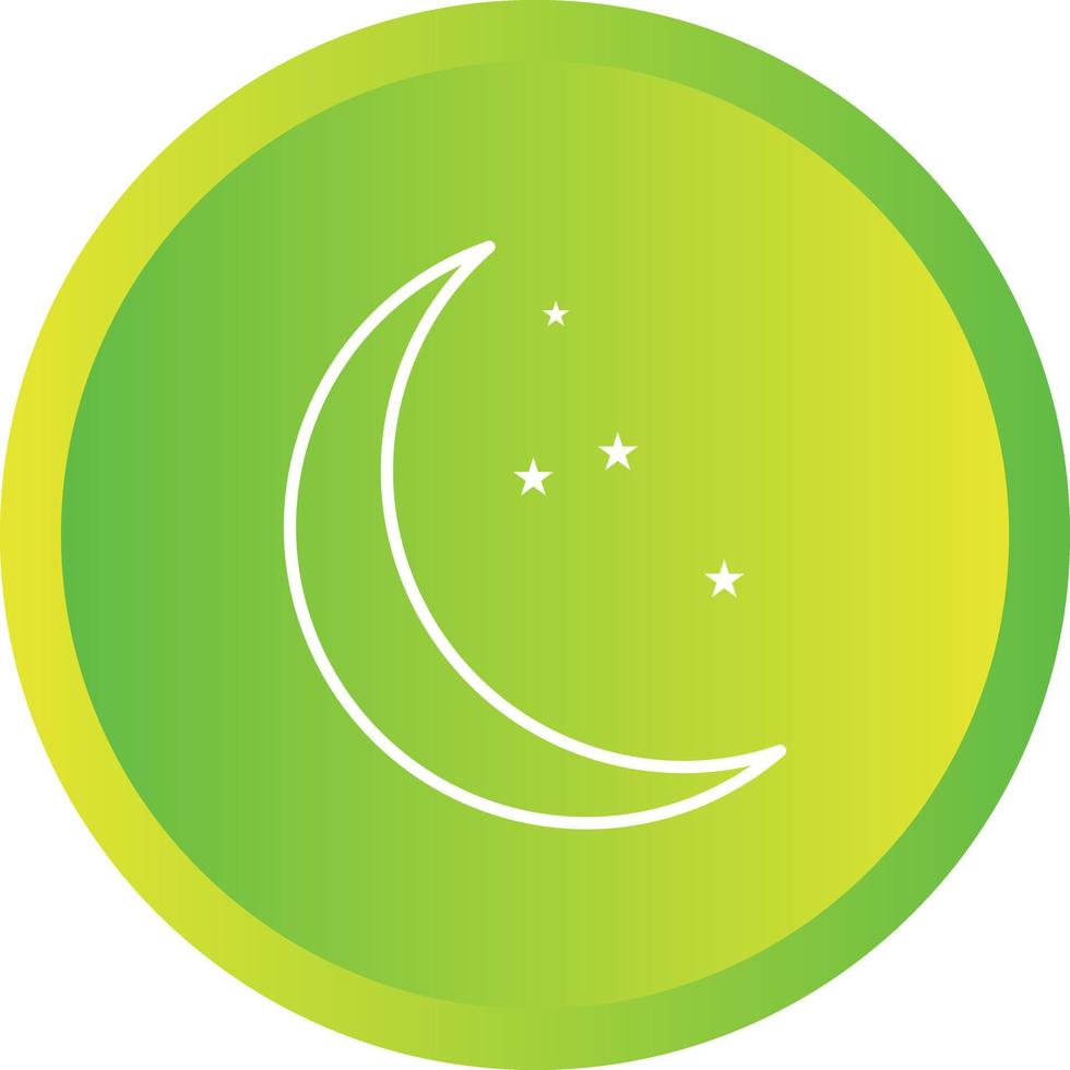 icône de ligne vectorielle unique lune et étoiles vecteur