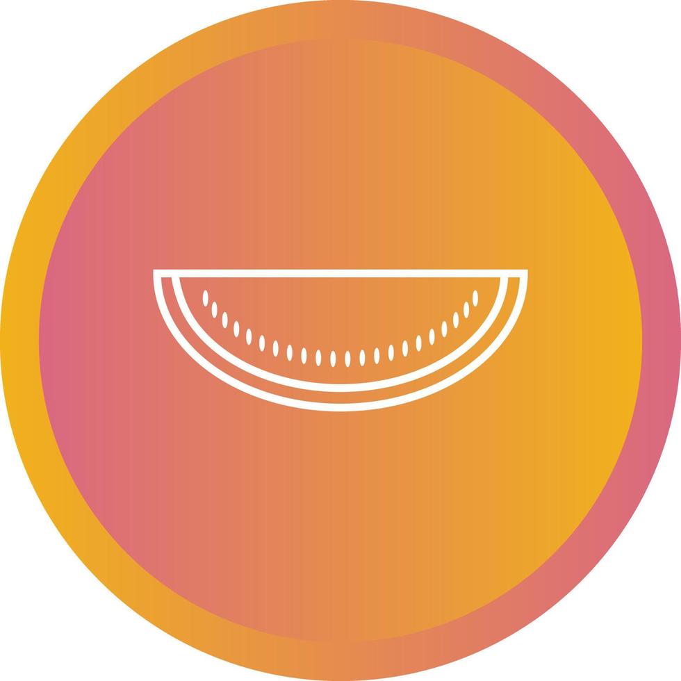 icône de ligne de vecteur de pastèque unique