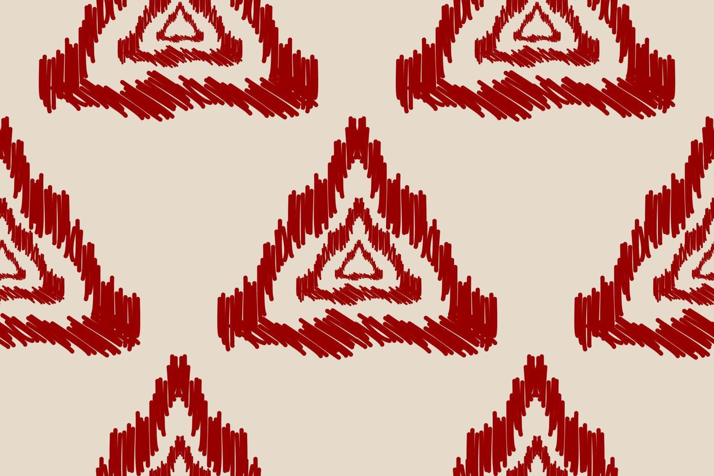 modèle sans couture ikat ethnique en tribal. impression d'ornement géométrique aztèque. motif triangle en tissu. vecteur