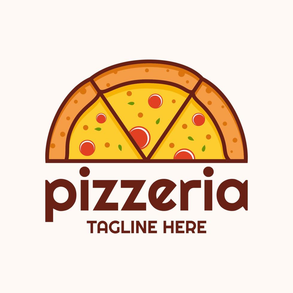 modèle de logo de pizza, adapté au modèle de restaurant, de camion de nourriture et de café vecteur