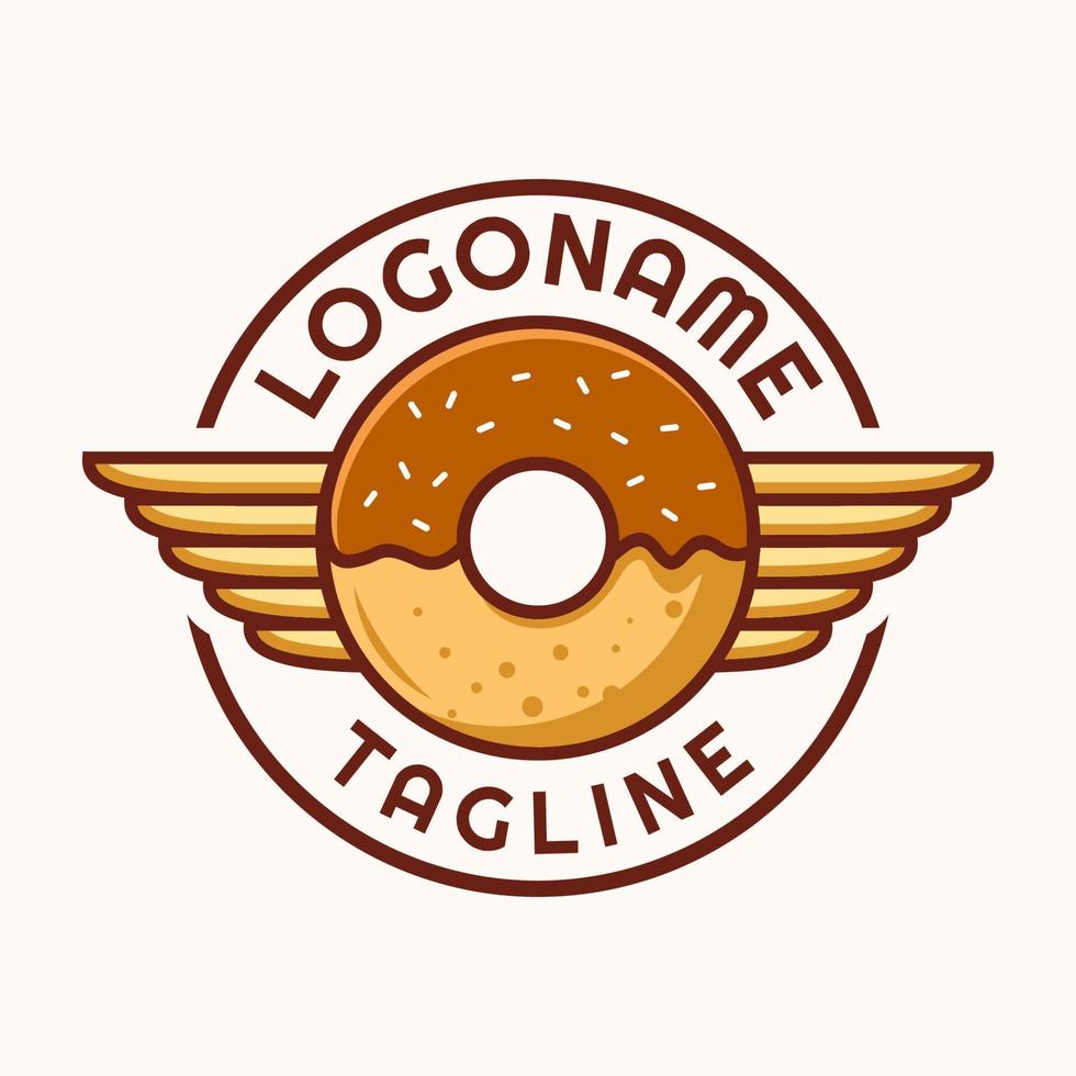 modèle de logo de beignet, adapté au restaurant, à la boulangerie et au café vecteur
