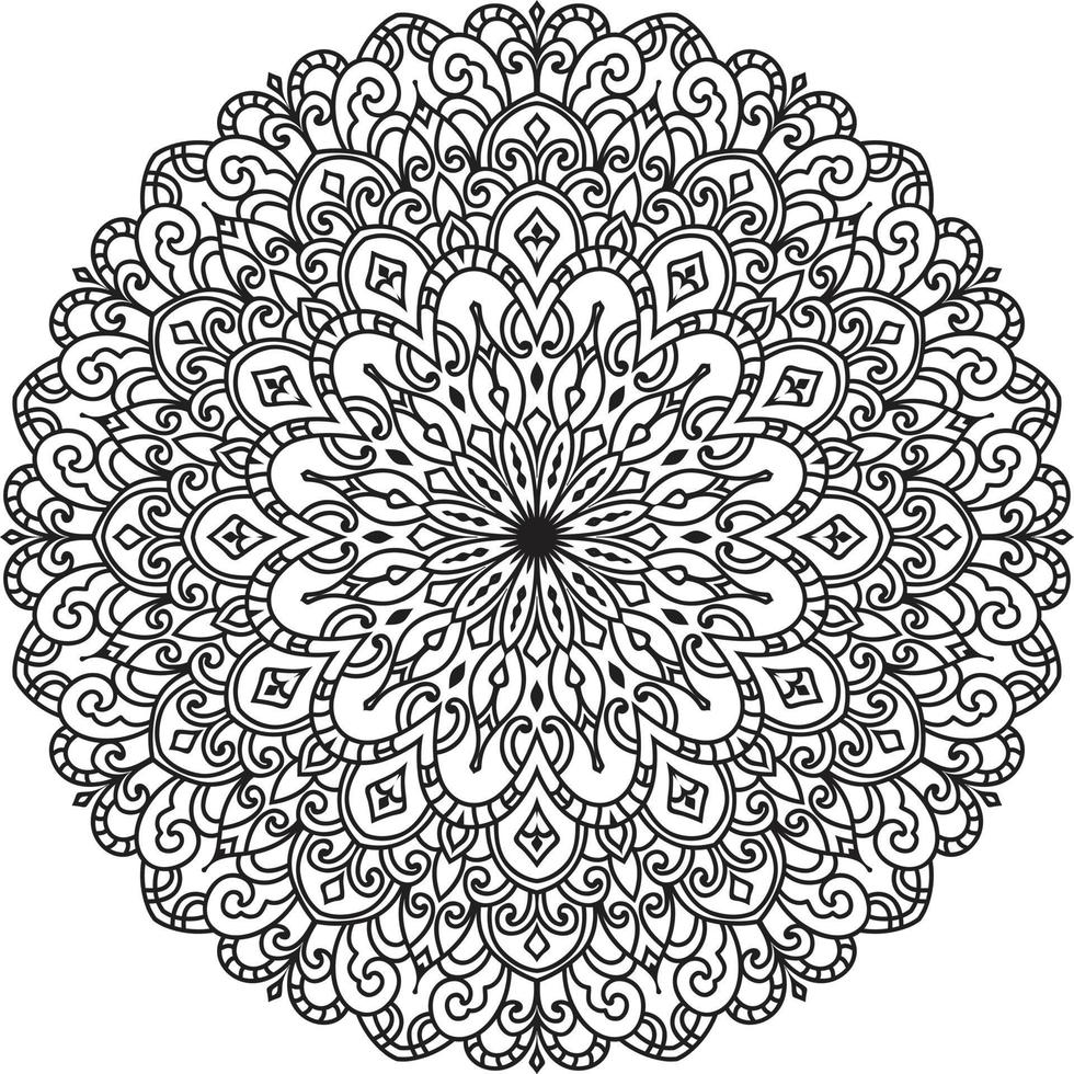 vecteur gratuit de mandala de fleur circulaire sur blanc