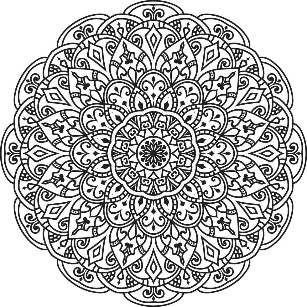 vecteur gratuit de mandala de fleur circulaire sur blanc