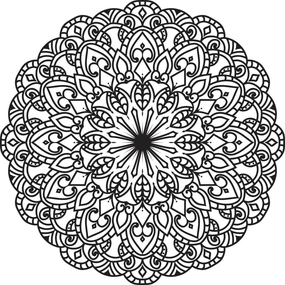 vecteur gratuit de mandala de fleur circulaire sur blanc