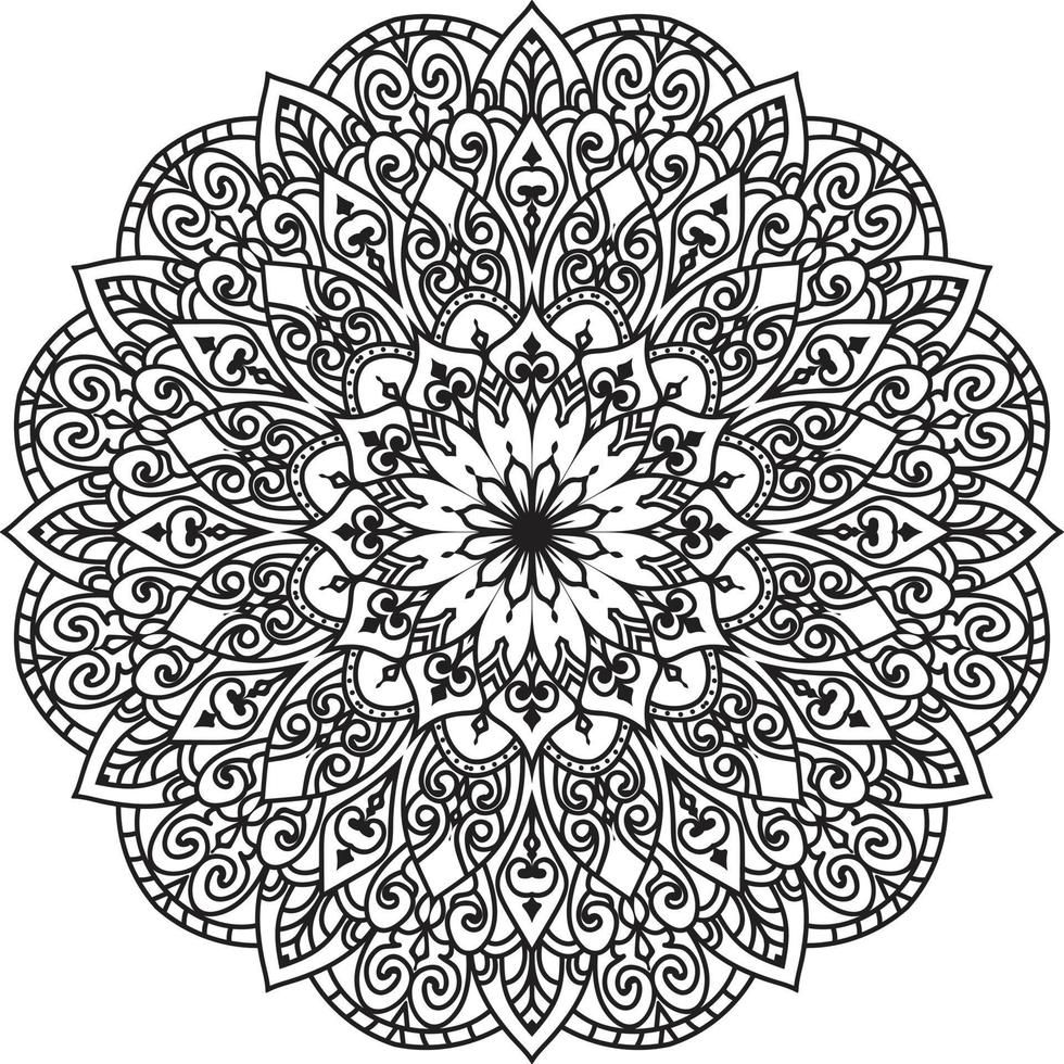 vecteur gratuit de mandala de fleur circulaire sur blanc