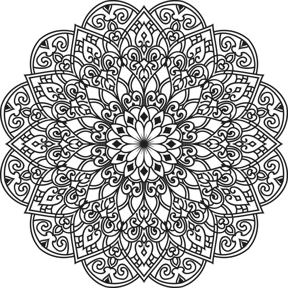 vecteur gratuit de mandala de fleur circulaire sur blanc