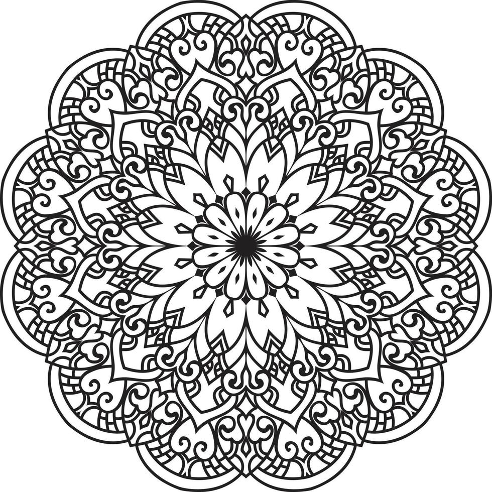 vecteur gratuit de mandala de fleur circulaire sur blanc