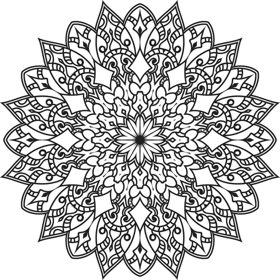 vecteur gratuit de mandala de fleur circulaire sur blanc