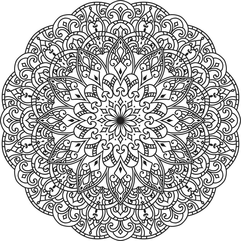 vecteur gratuit de mandala de fleur circulaire sur blanc