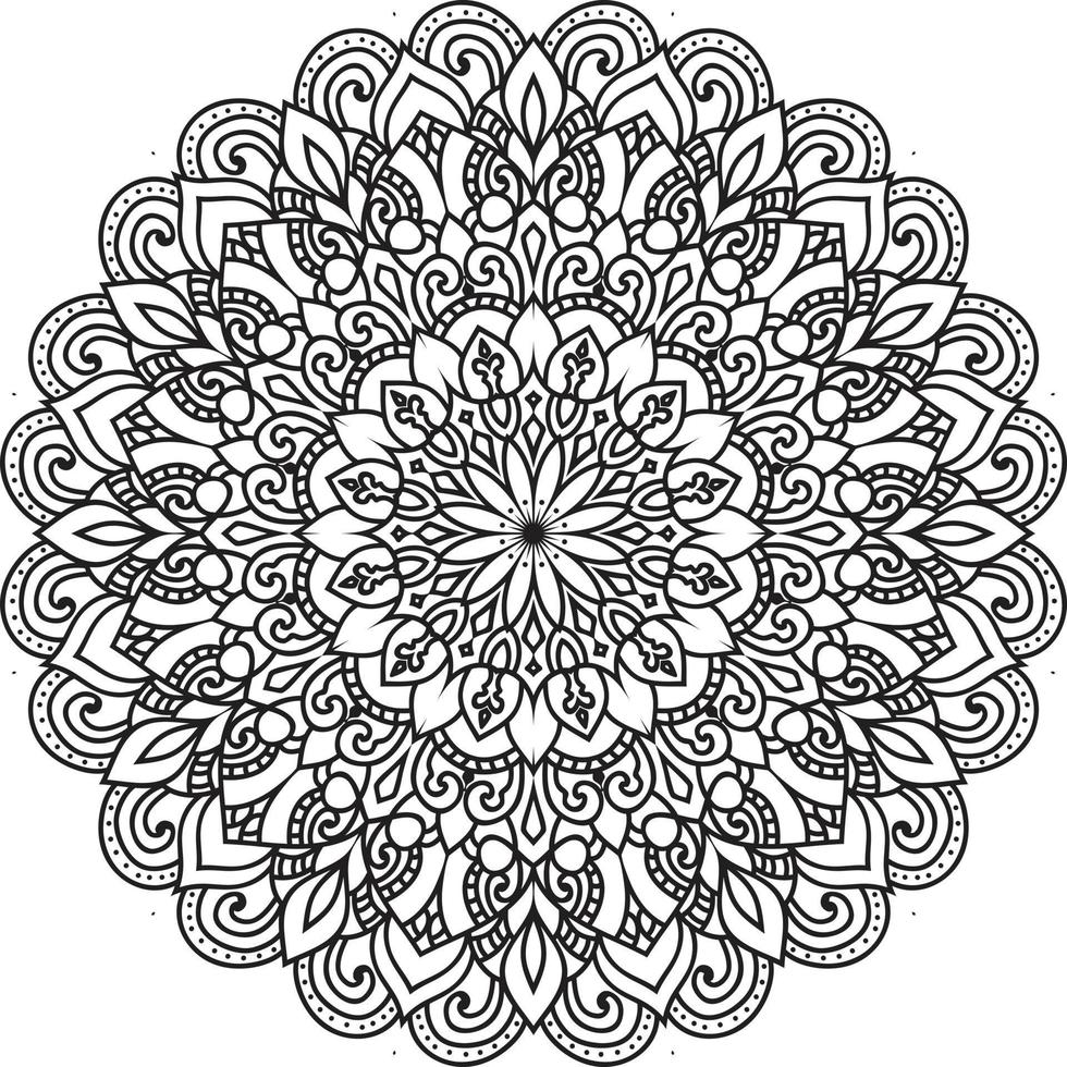 vecteur gratuit de mandala de fleur circulaire sur blanc