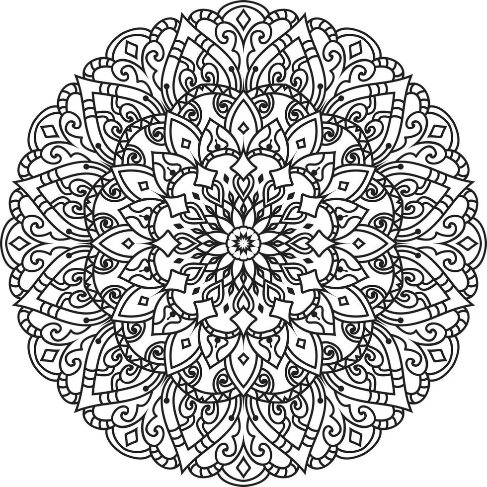 vecteur gratuit de mandala de fleur circulaire sur blanc