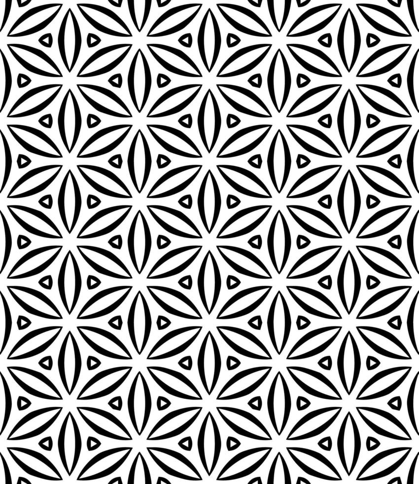 motif abstrait sans couture noir et blanc. arrière-plan et toile de fond. conception ornementale en niveaux de gris. vecteur