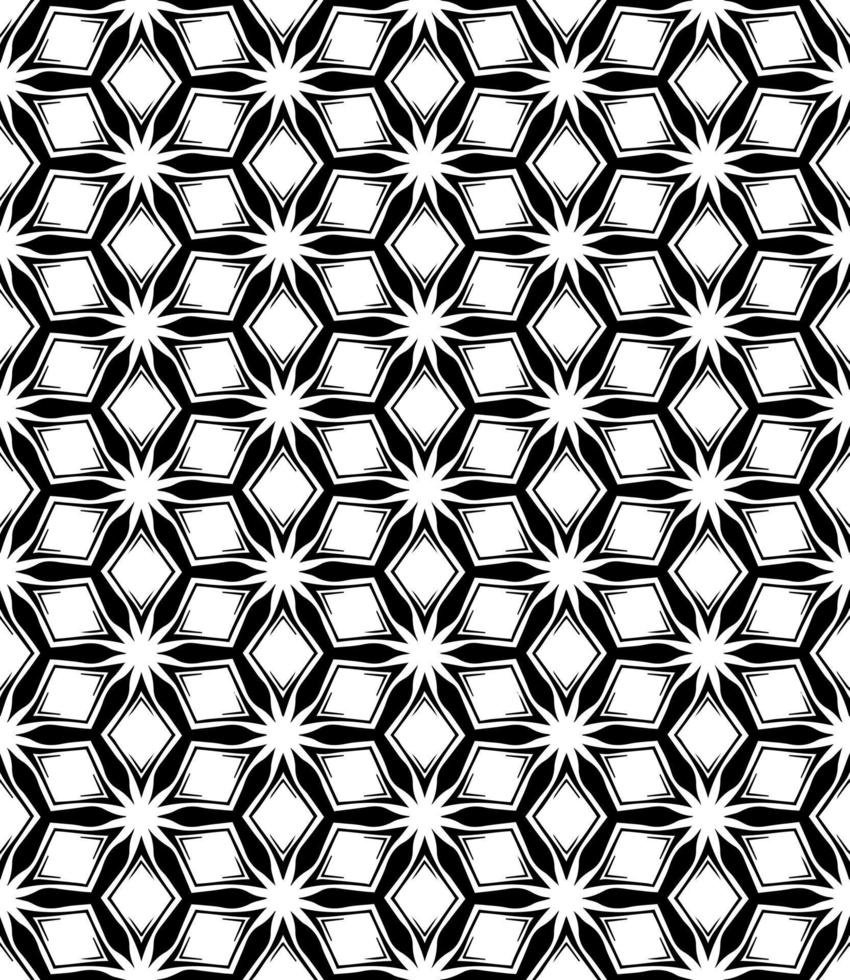 motif abstrait sans couture noir et blanc. arrière-plan et toile de fond. conception ornementale en niveaux de gris. vecteur