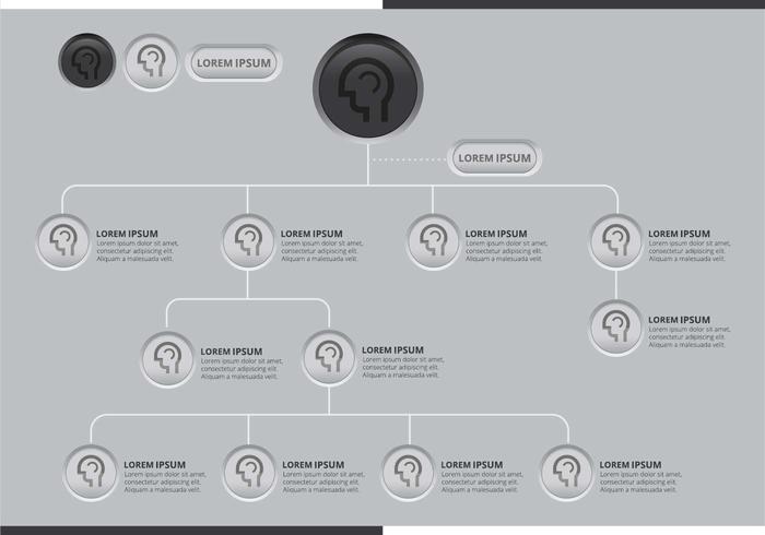 Org chart button style vector