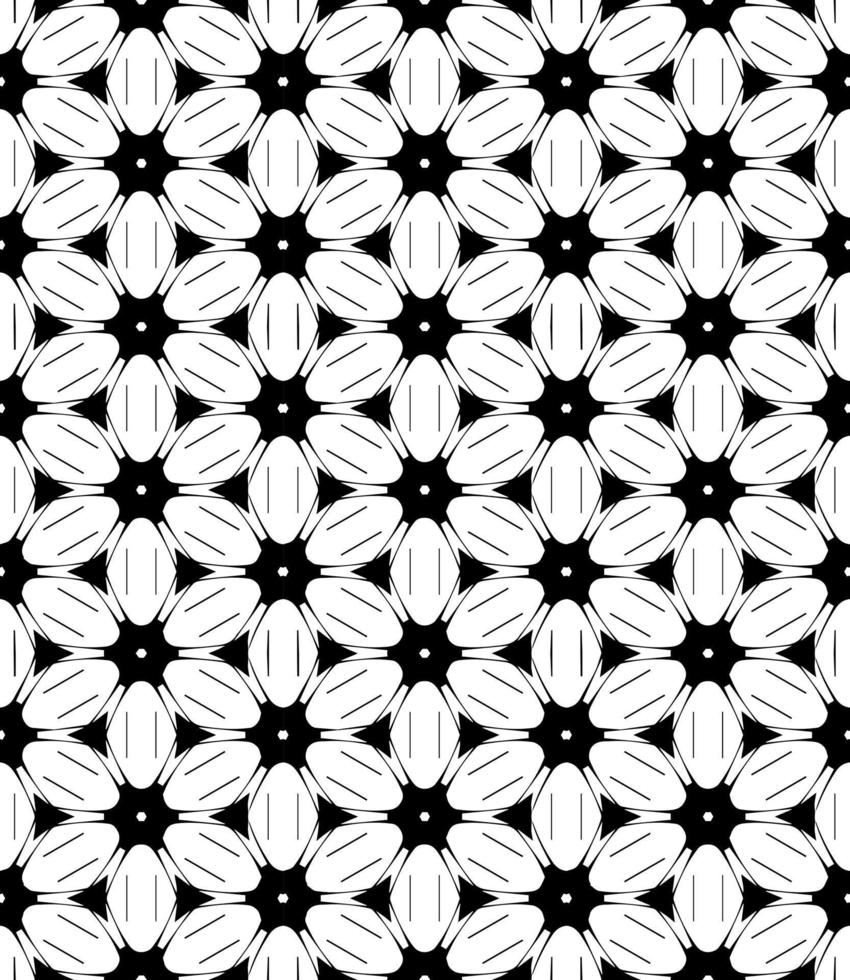 motif abstrait sans couture noir et blanc. arrière-plan et toile de fond. conception ornementale en niveaux de gris. vecteur