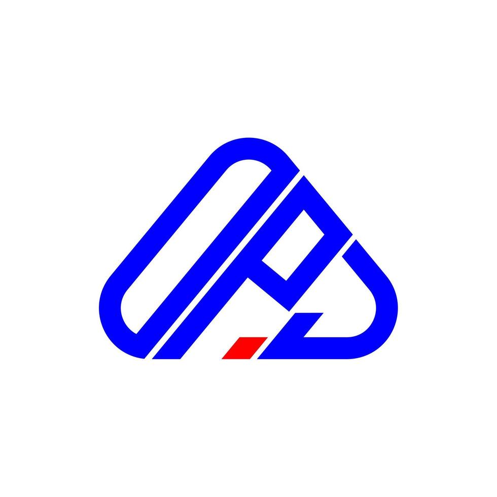 création de logo de lettre opj avec graphique vectoriel, logo opj simple et moderne. vecteur