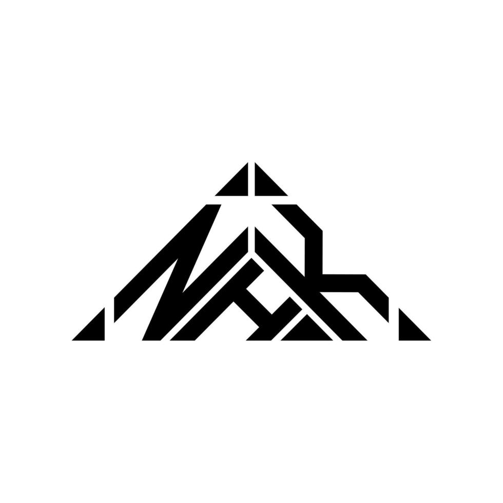 conception créative du logo de lettre nhk avec graphique vectoriel, logo nhk simple et moderne. vecteur