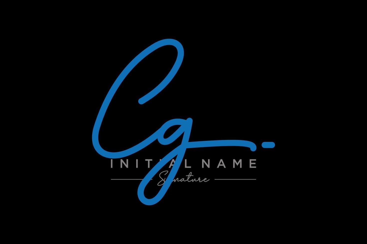 vecteur de modèle de logo de signature cg initial. illustration vectorielle de calligraphie dessinée à la main.