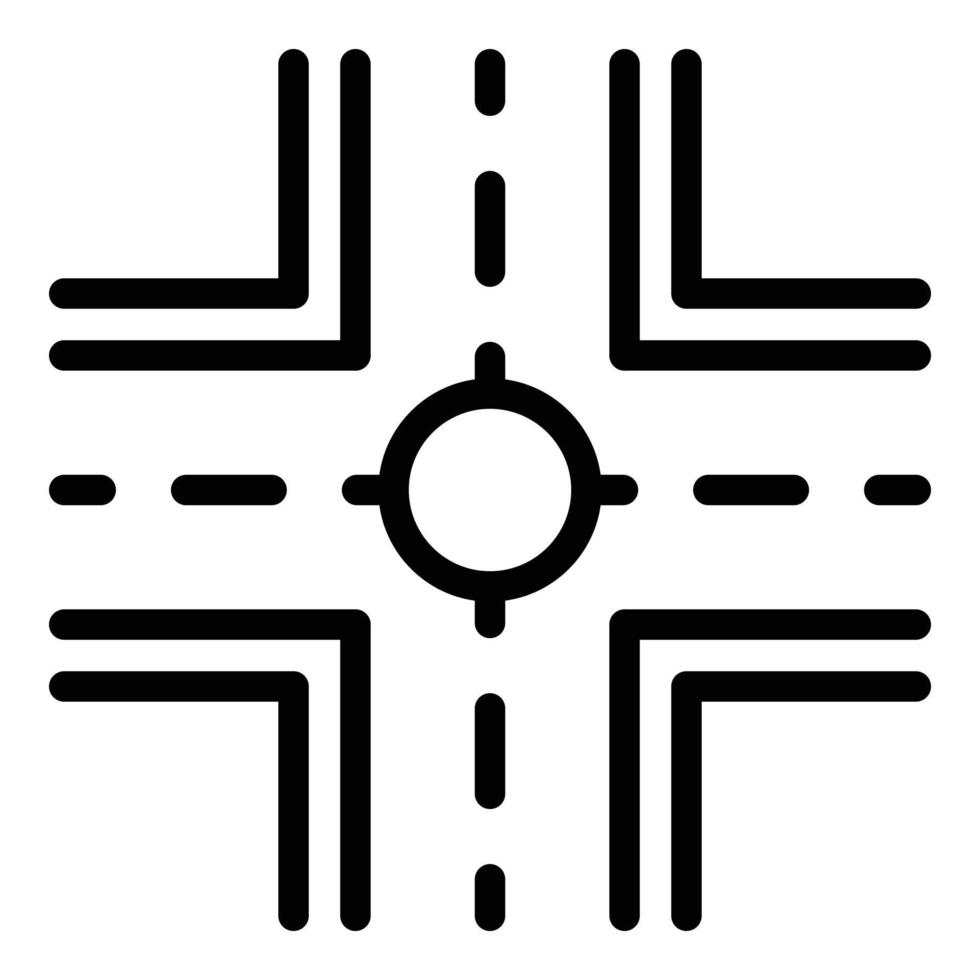 icône de carrefour de la ville, style de contour vecteur