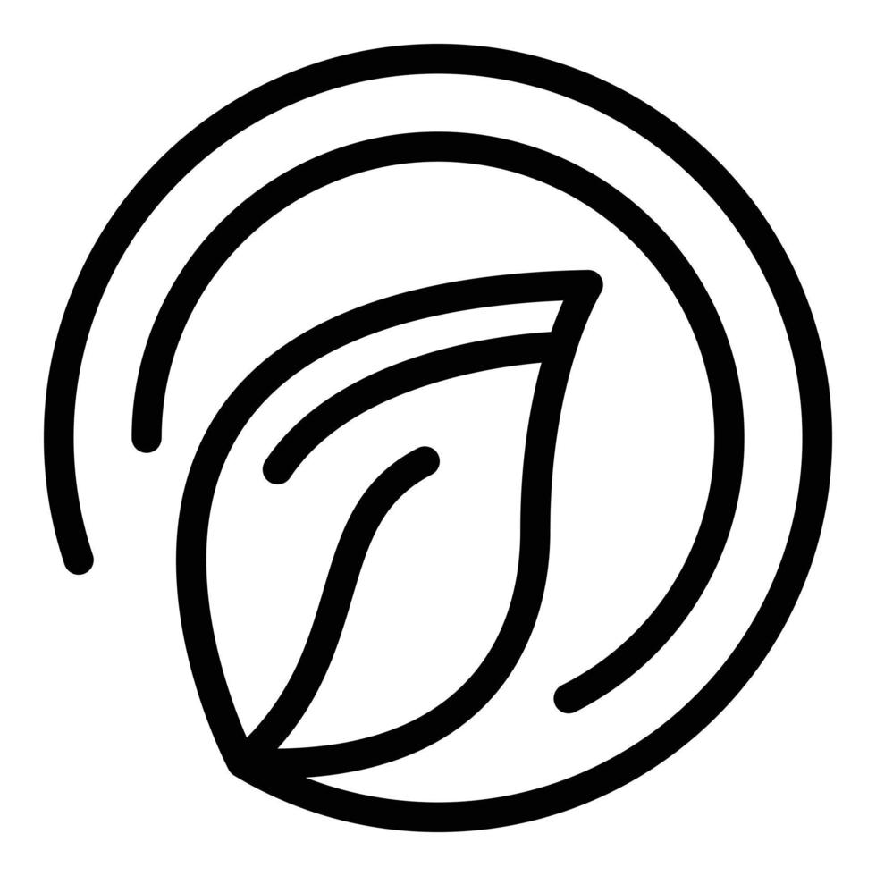 icône de cercle de feuille, style de contour vecteur