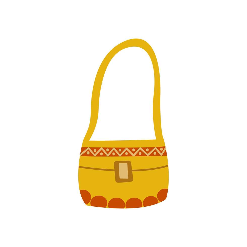 sac à main boho élégant pour femme. vecteur dessiné à la main isolé