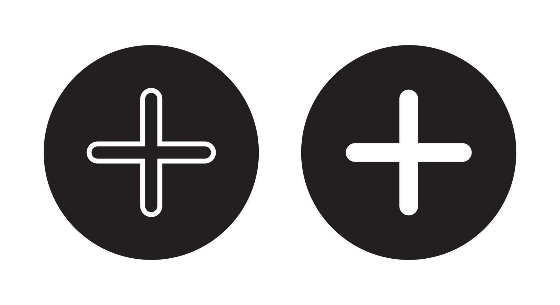 ajouter un vecteur d'icône de bouton. symbole signe plus isolé sur fond de cercle