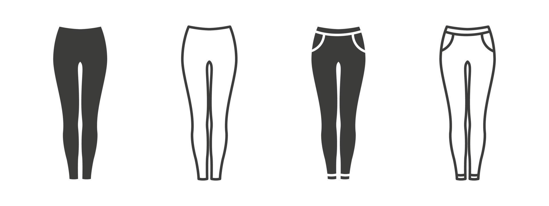 icônes de pantalons. pantalons ou signes de pantalons pour femmes. symbole vestimentaire. illustration vectorielle vecteur