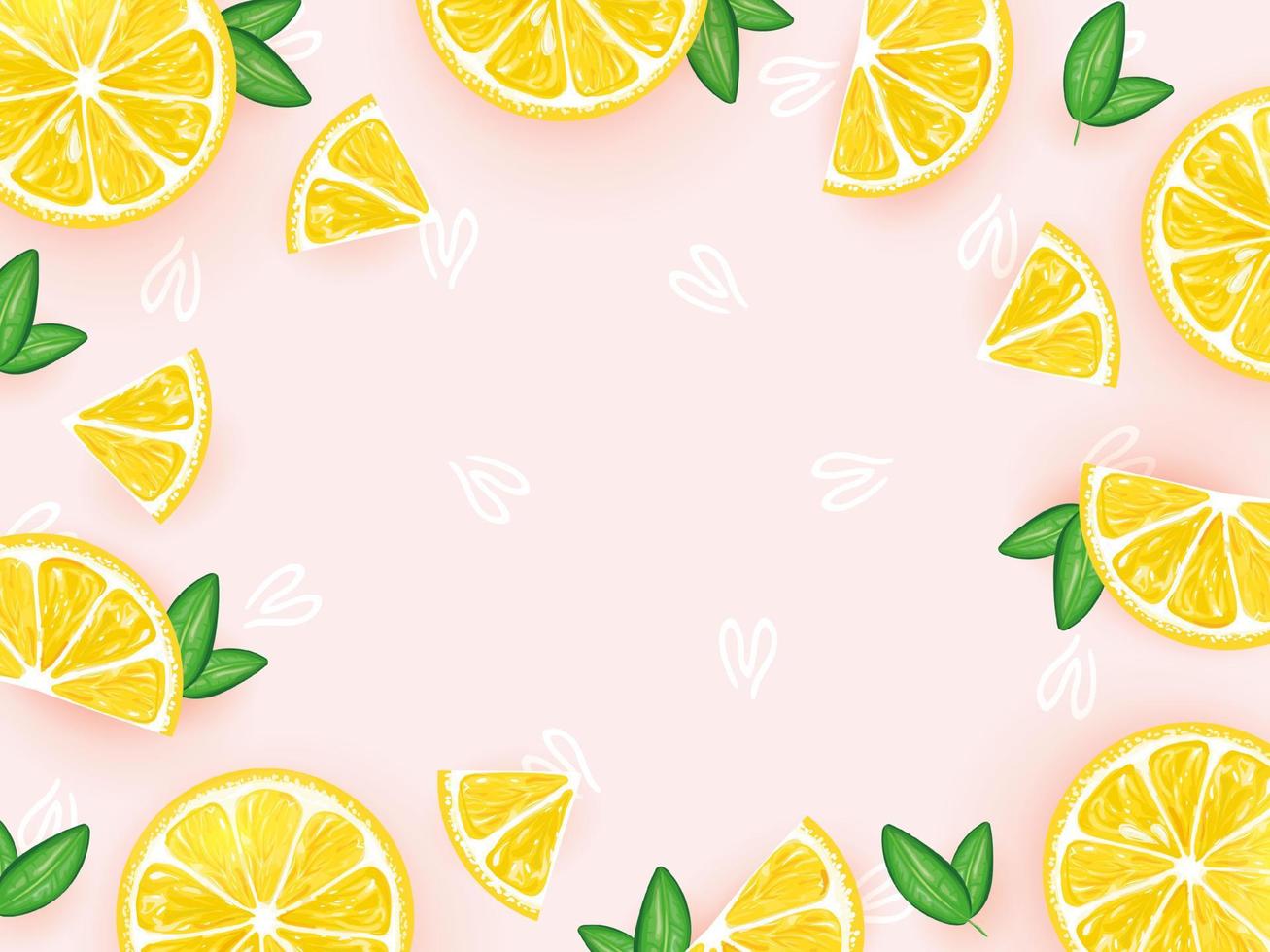 fond abstrait. fond de citron pour la publicité. bannière avec citron frais. illustration vectorielle vecteur