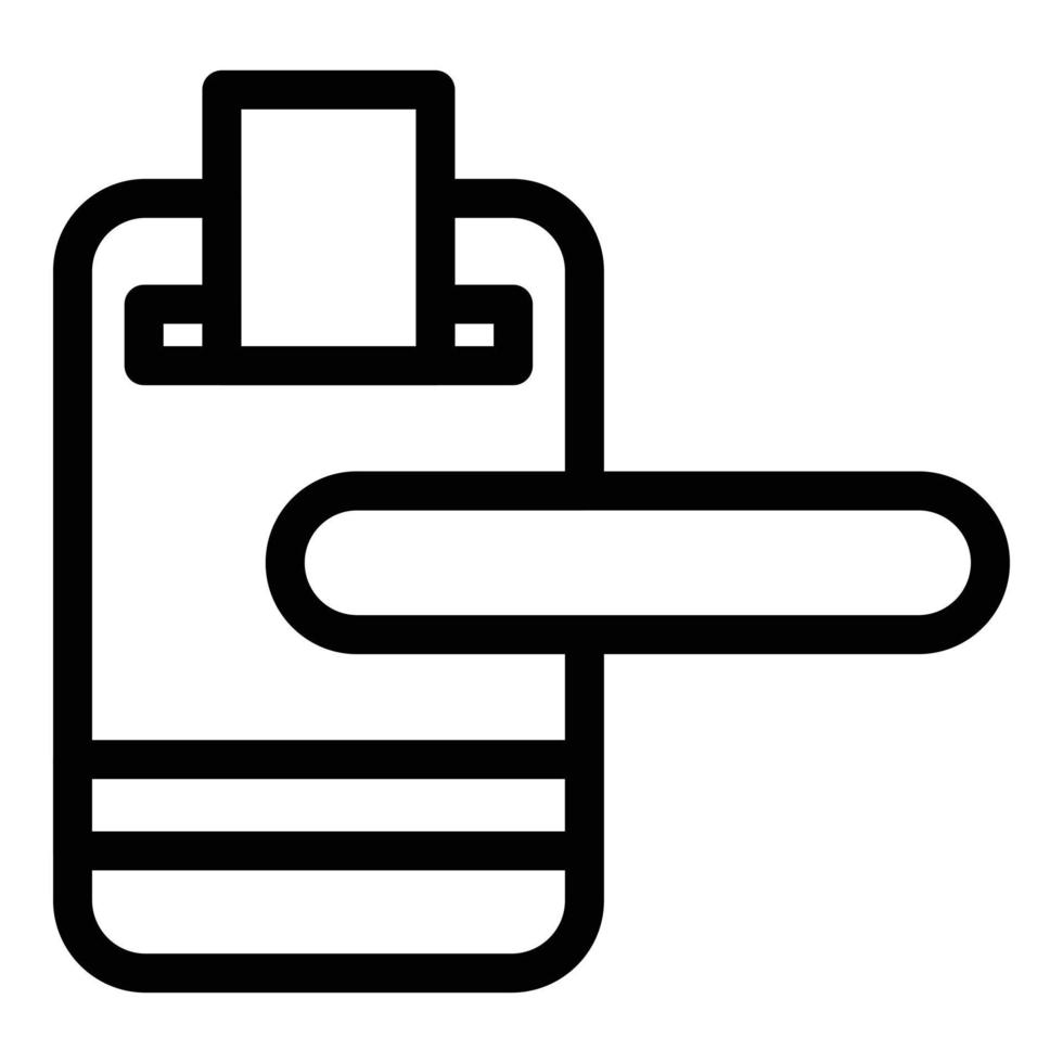 icône de poignée de porte de carte, style de contour vecteur