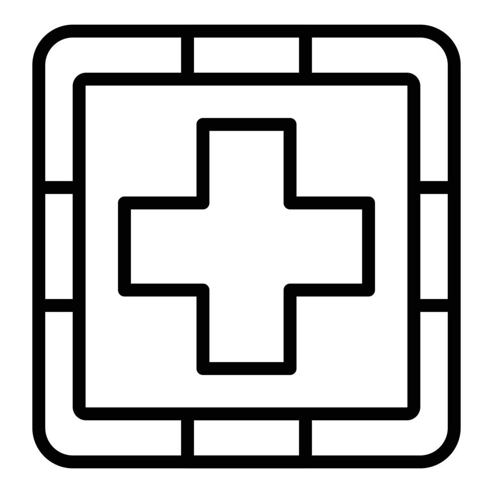 icône de signe de pharmacie, style de contour vecteur
