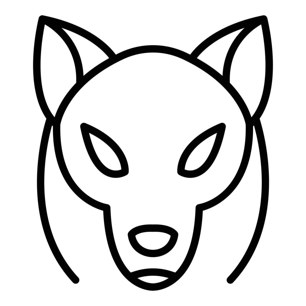 icône de loup tribal, style de contour vecteur