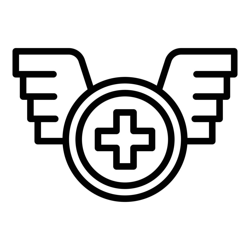 icône d'ailes médicales, style de contour vecteur
