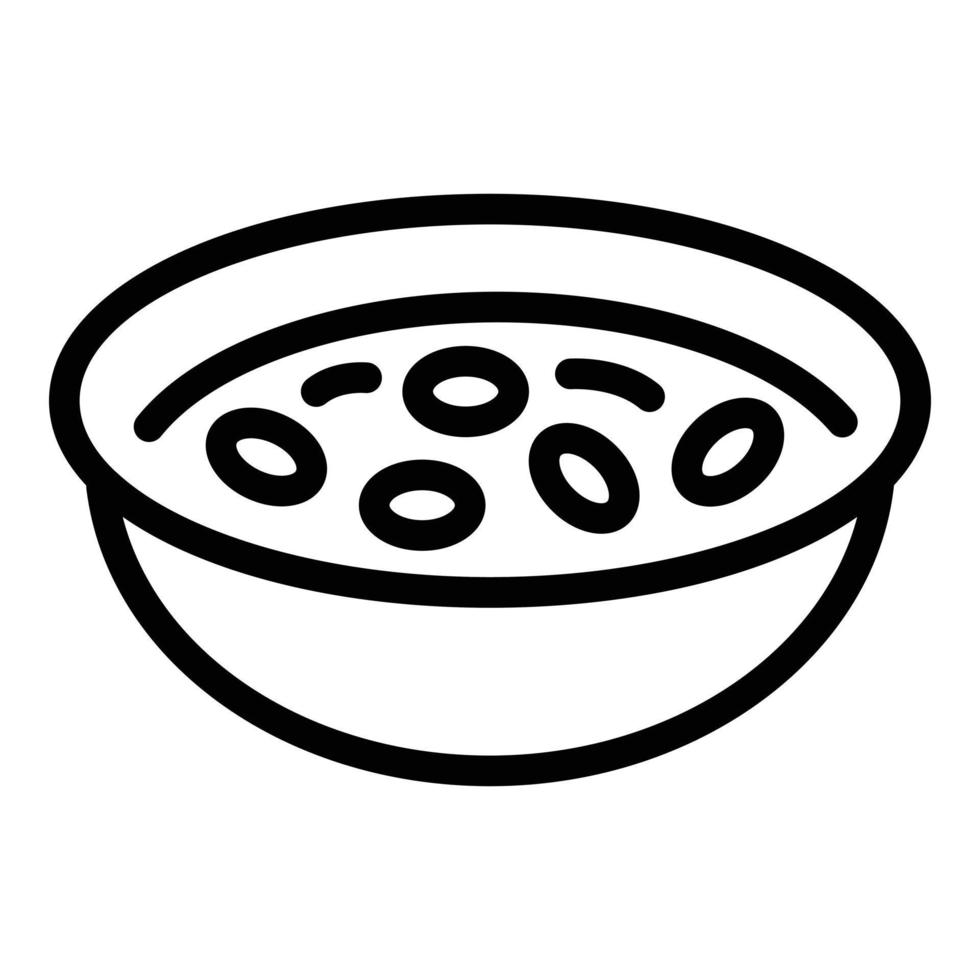 icône de soupe chaudrée, style de contour vecteur