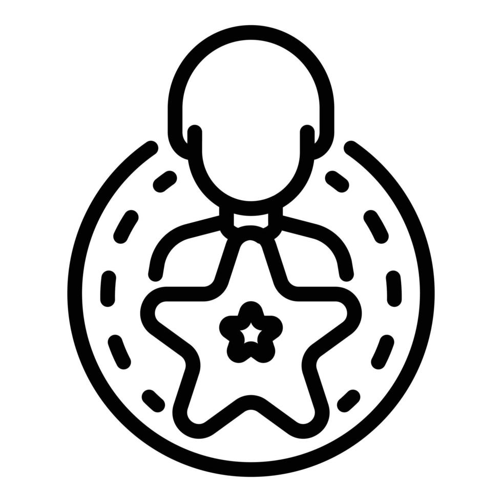 icône d'effort de prise d'étoile, style de contour vecteur