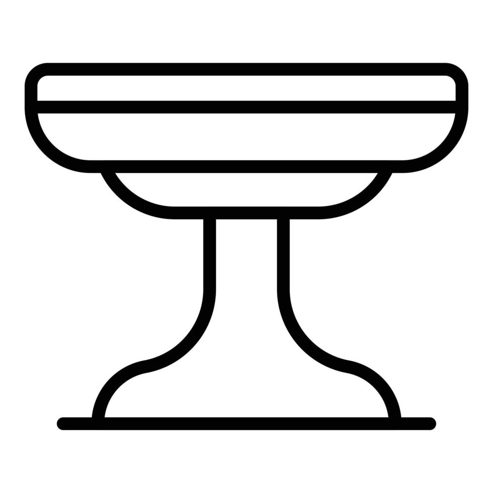 icône de table ronde intérieure, style de contour vecteur