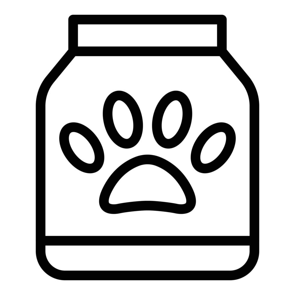 icône de nourriture pour chien, style de contour vecteur