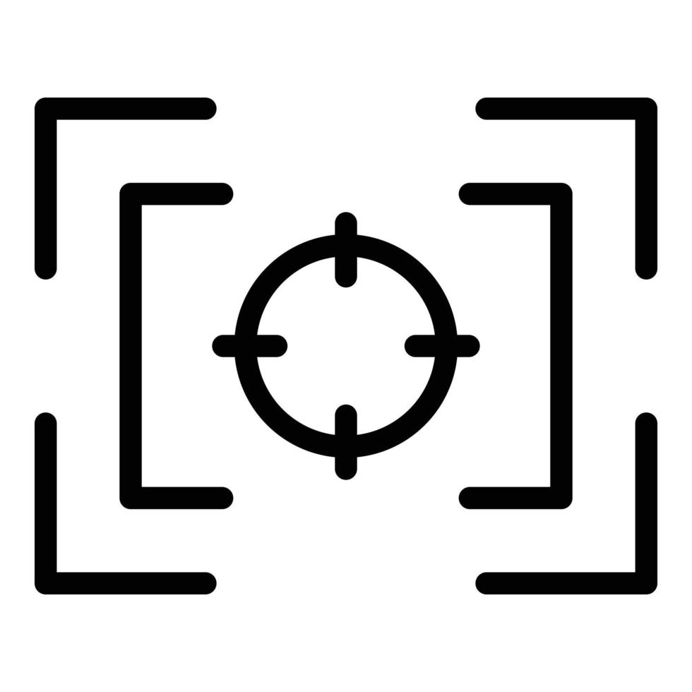 icône de mise au point centrale, style de contour vecteur