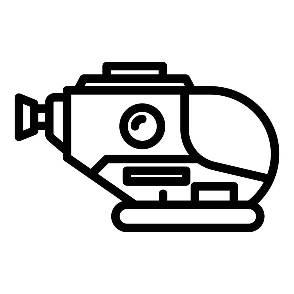 icône de bathyscaphe d'aventure, style de contour vecteur