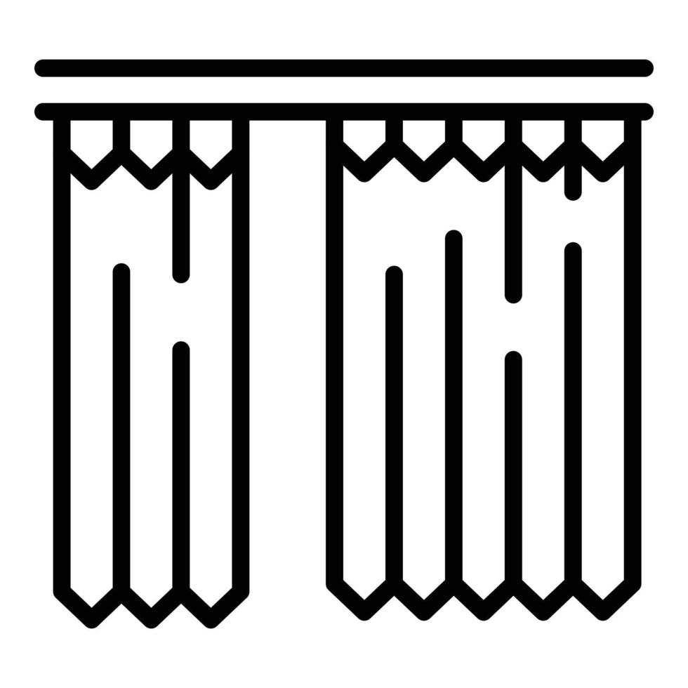 icône de rideau de douche de maison, style de contour vecteur