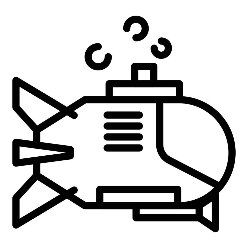 icône de bathyscaphe profond, style de contour vecteur