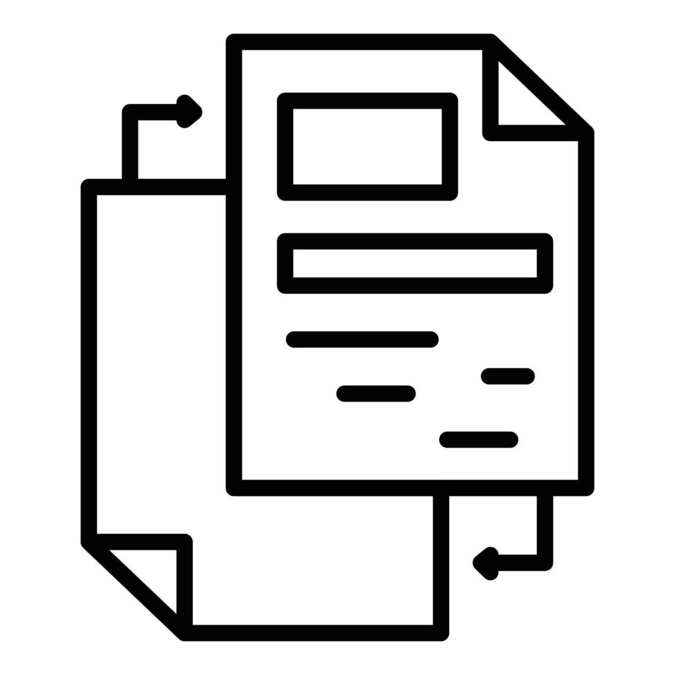 icône de rapport de modification, style de contour vecteur