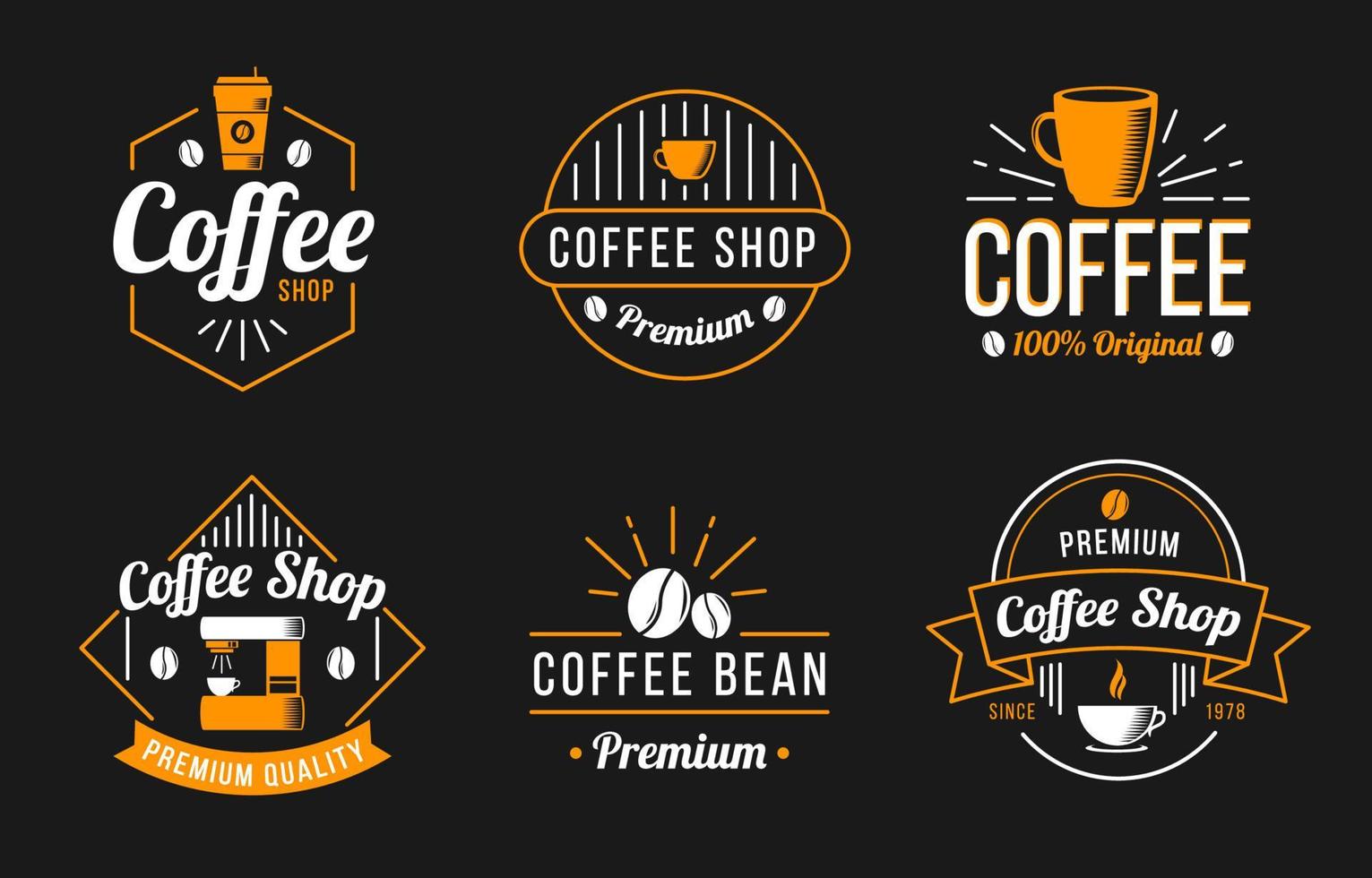 ensemble de logo de café vecteur