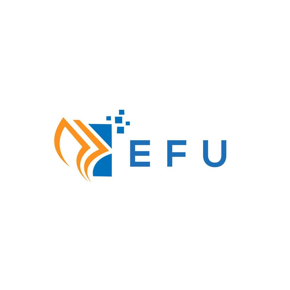 création de logo de comptabilité de réparation de crédit efu sur fond blanc. concept de logo de lettre de graphique de croissance des initiales créatives de l'efu. création de logo de finance d'entreprise de l'efu. vecteur