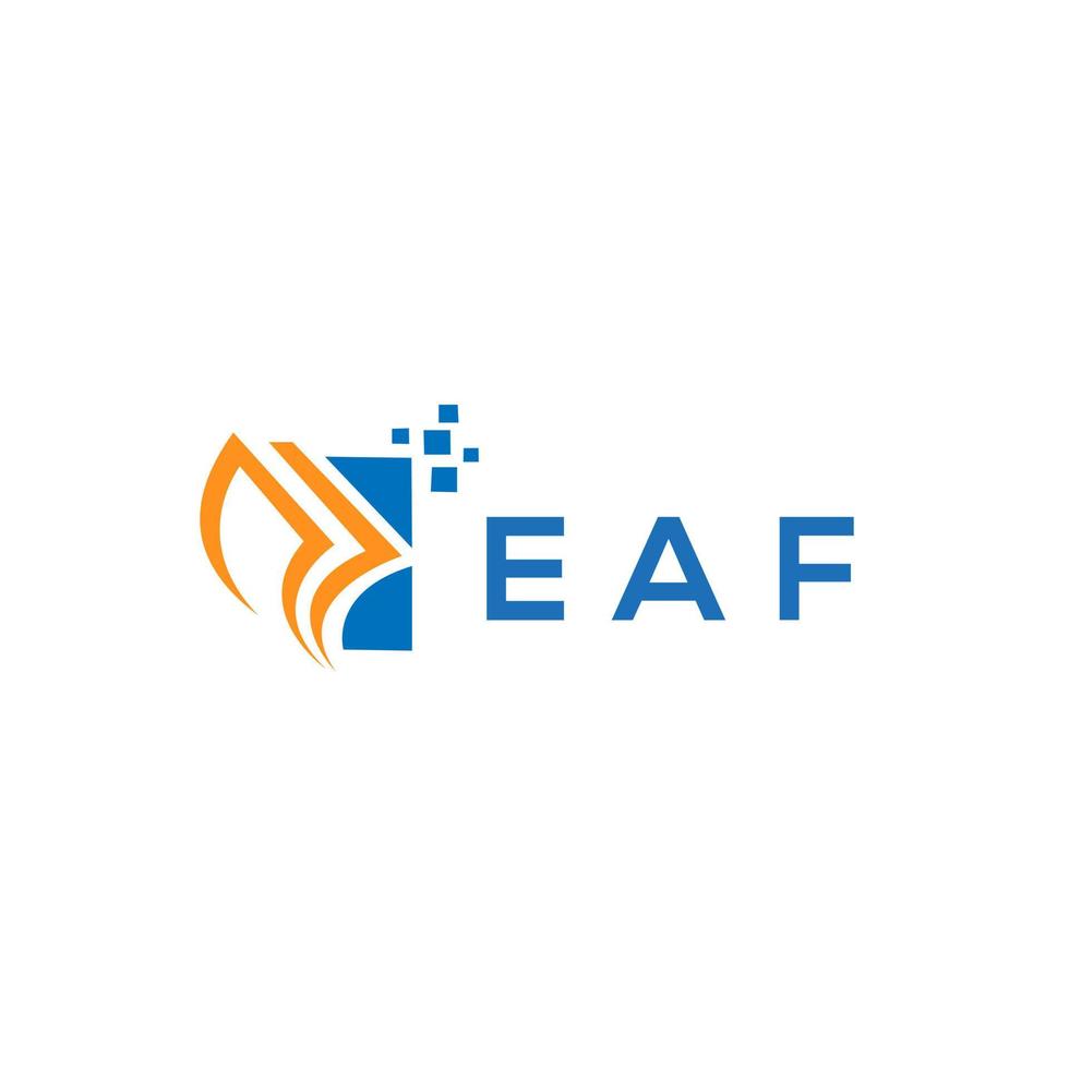 création de logo de comptabilité de réparation de crédit eaf sur fond blanc. eaf initiales créatives croissance graphique lettre logo concept. création de logo de finance d'entreprise eaf. vecteur