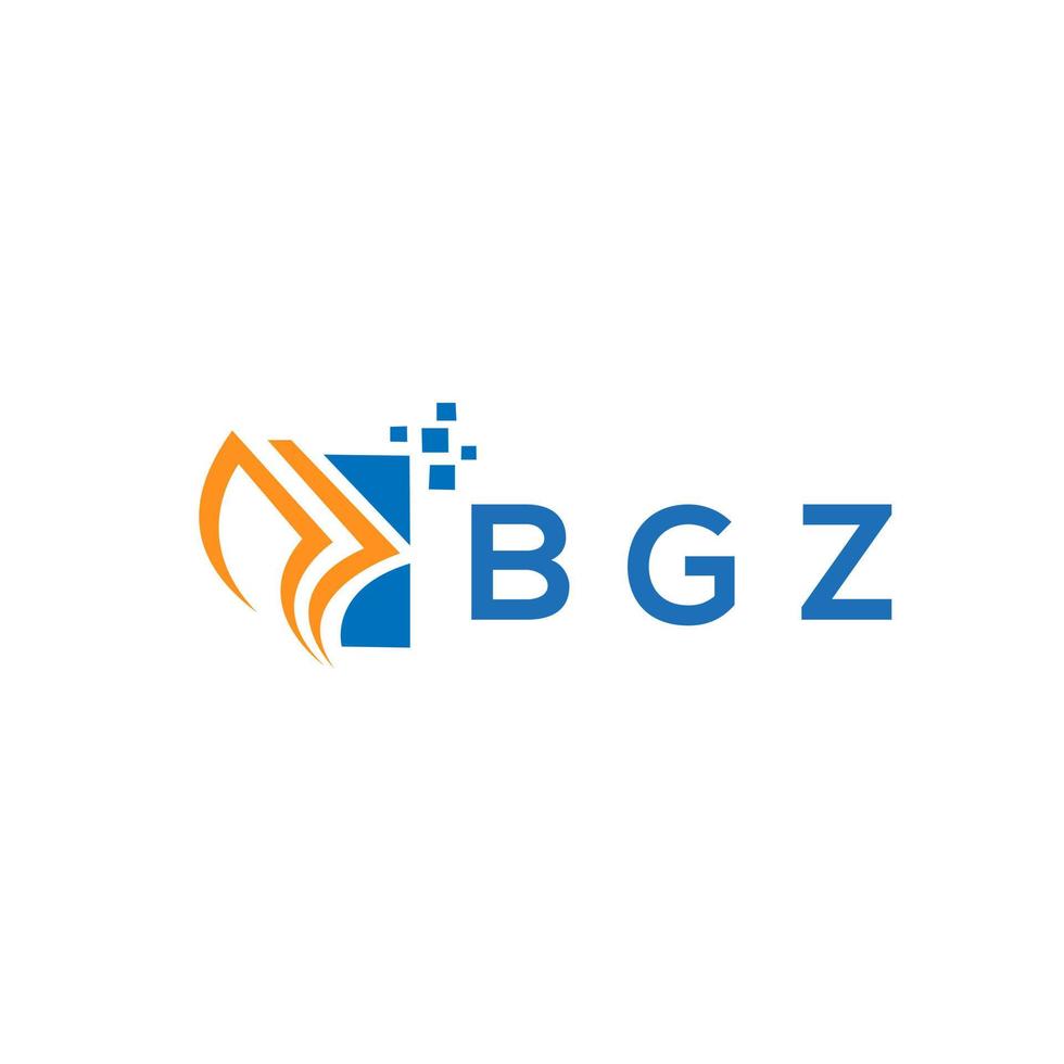création de logo de comptabilité de réparation de crédit bgz sur fond blanc. vecteur