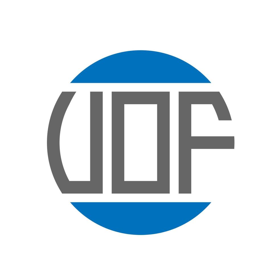 création de logo de lettre uof sur fond blanc. concept de logo de cercle d'initiales créatives uof. conception de lettre uof. vecteur