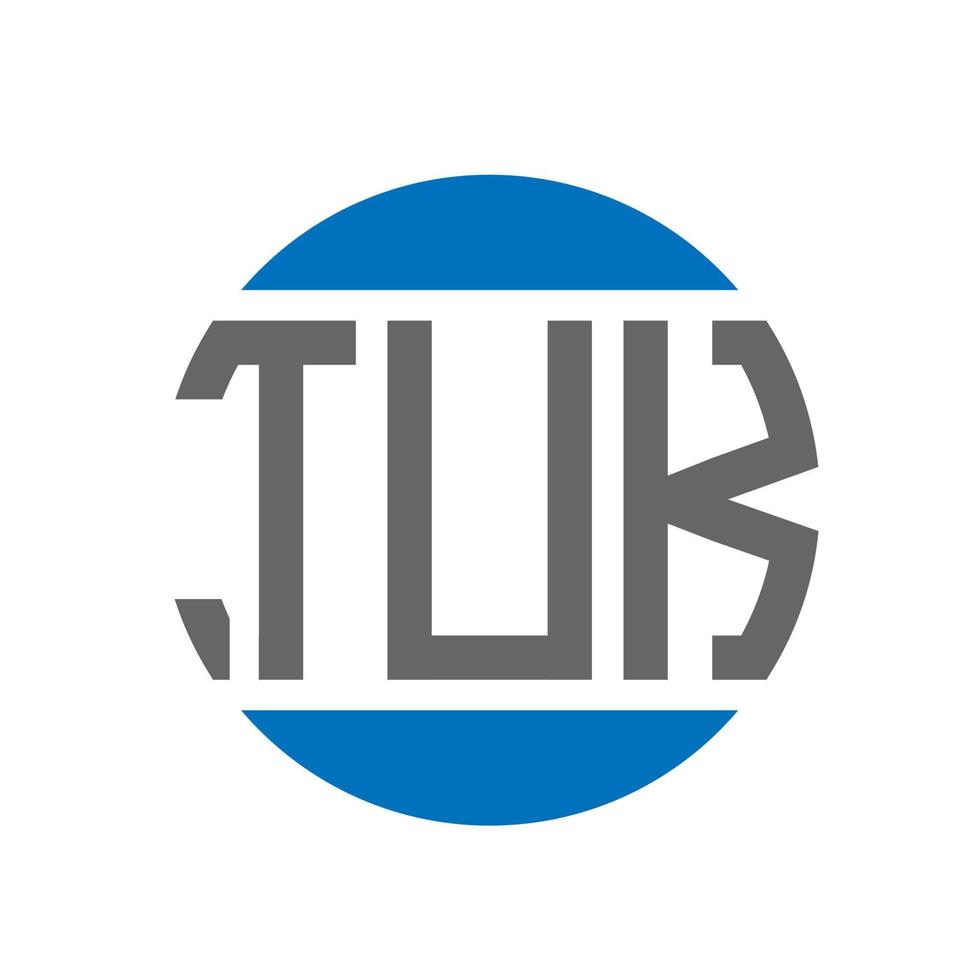 création de logo de lettre tuk sur fond blanc. concept de logo de cercle d'initiales créatives tuk. conception de lettre de tuk. vecteur